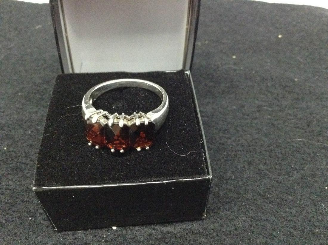 Sterling and Garnet Ring: Sterling and Garnet Ring