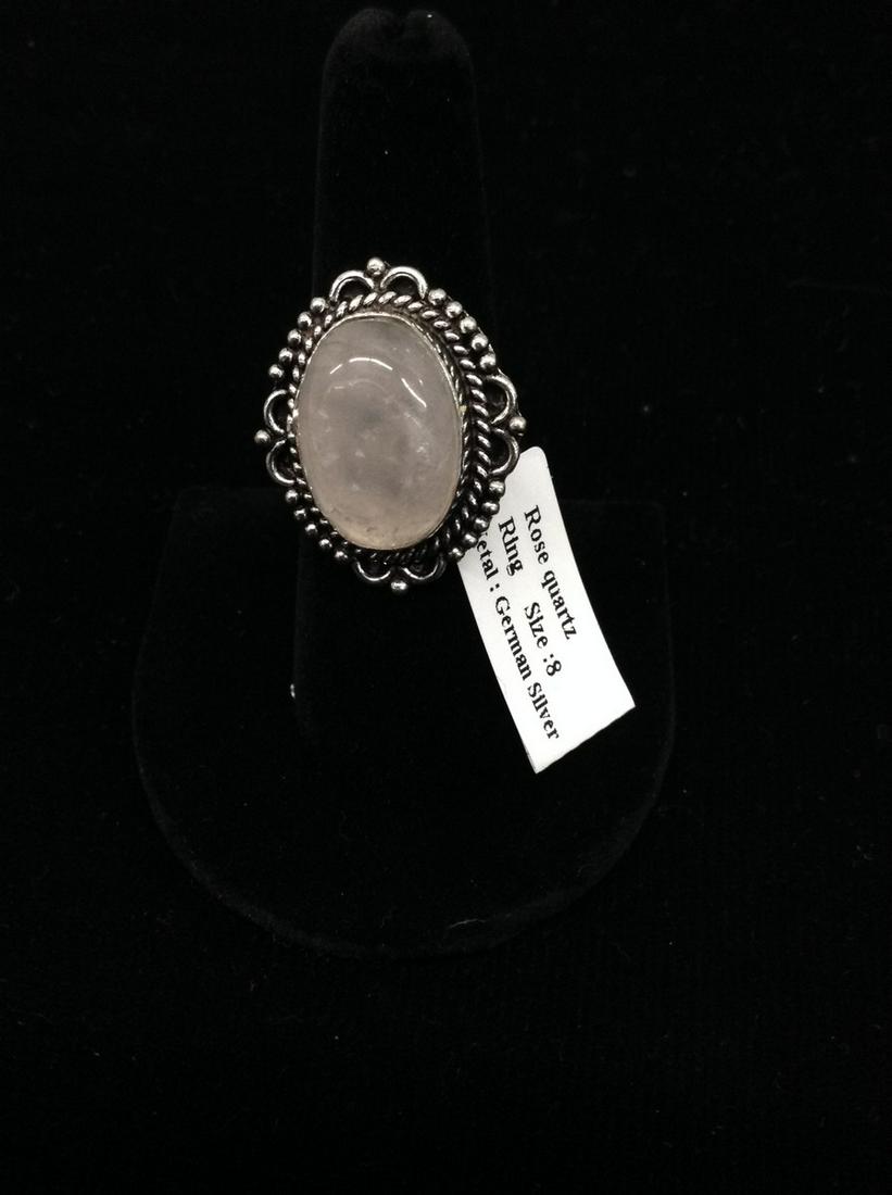 Rose Quartz German Silver Size: 8 (1 of 1)