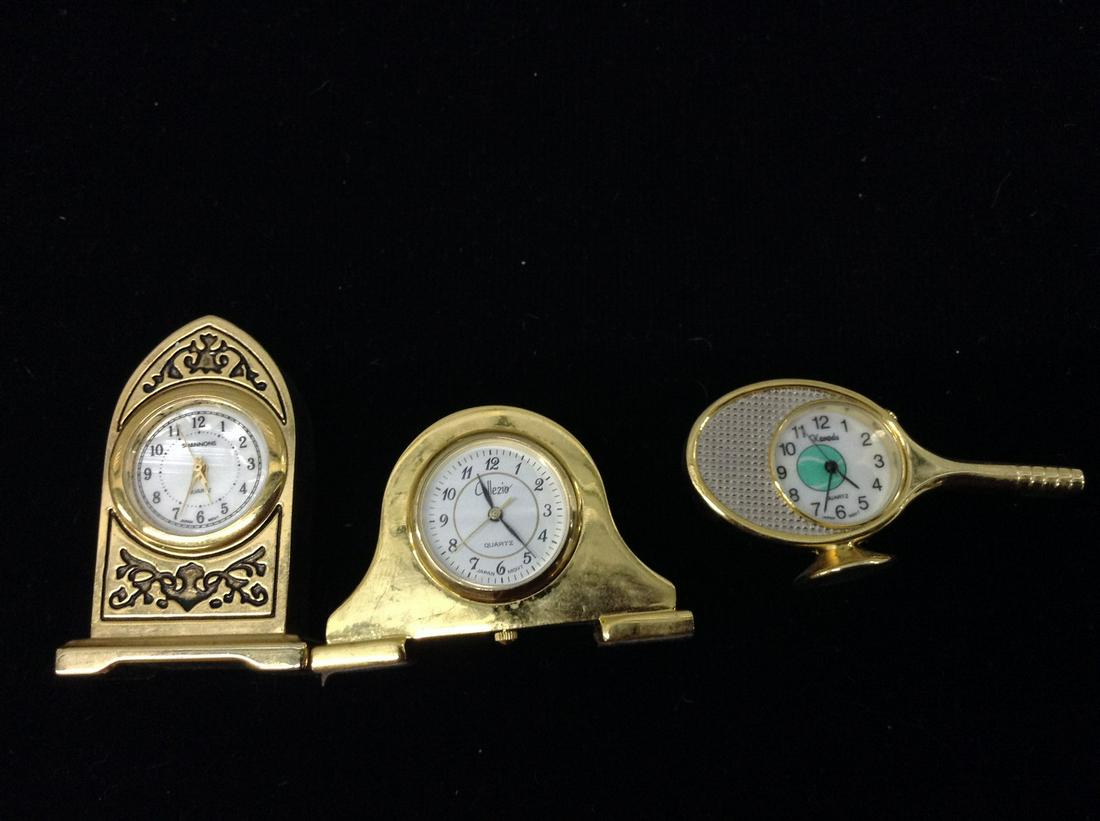 Lot of Three Miniature Clocks (1 of 1)