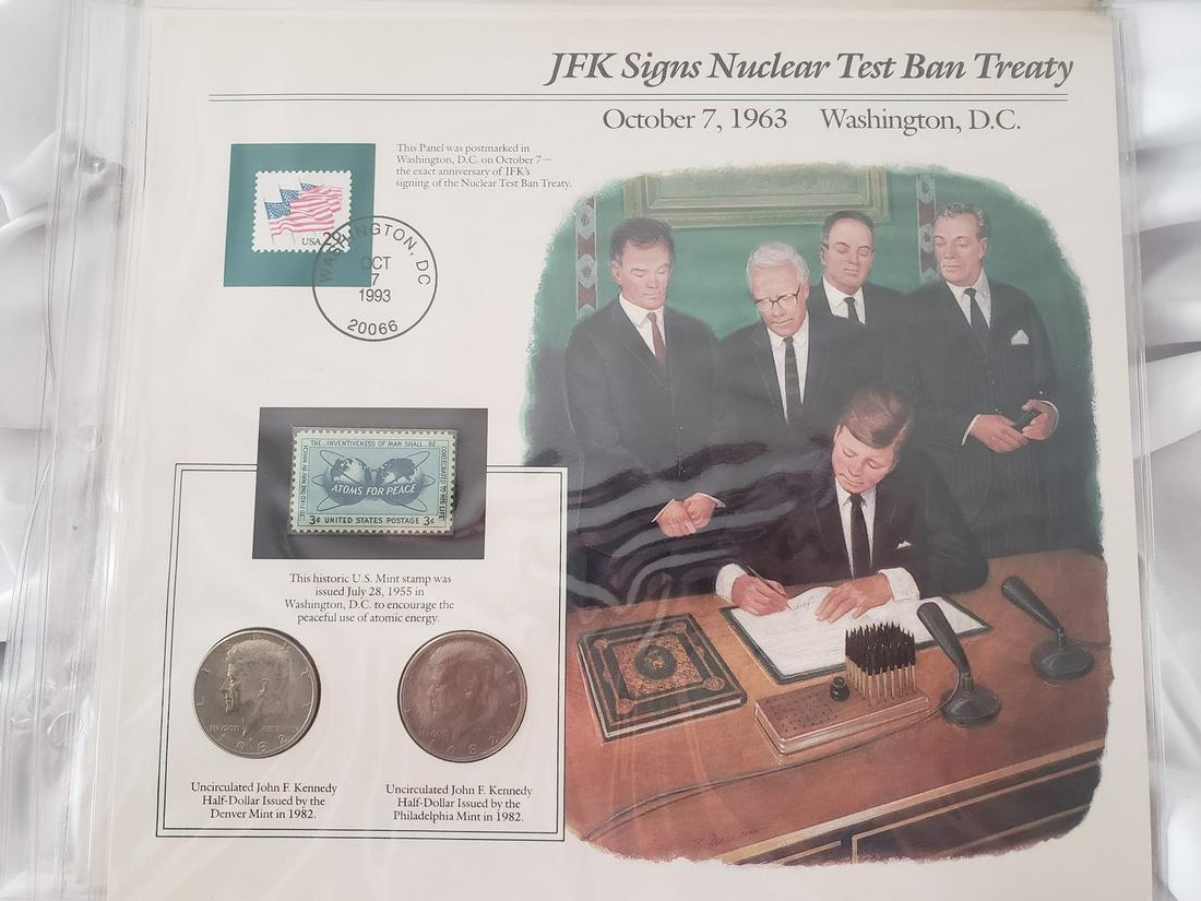 JFK uncirculated half dollars and Atoms for Peace stamp (1 of 1)