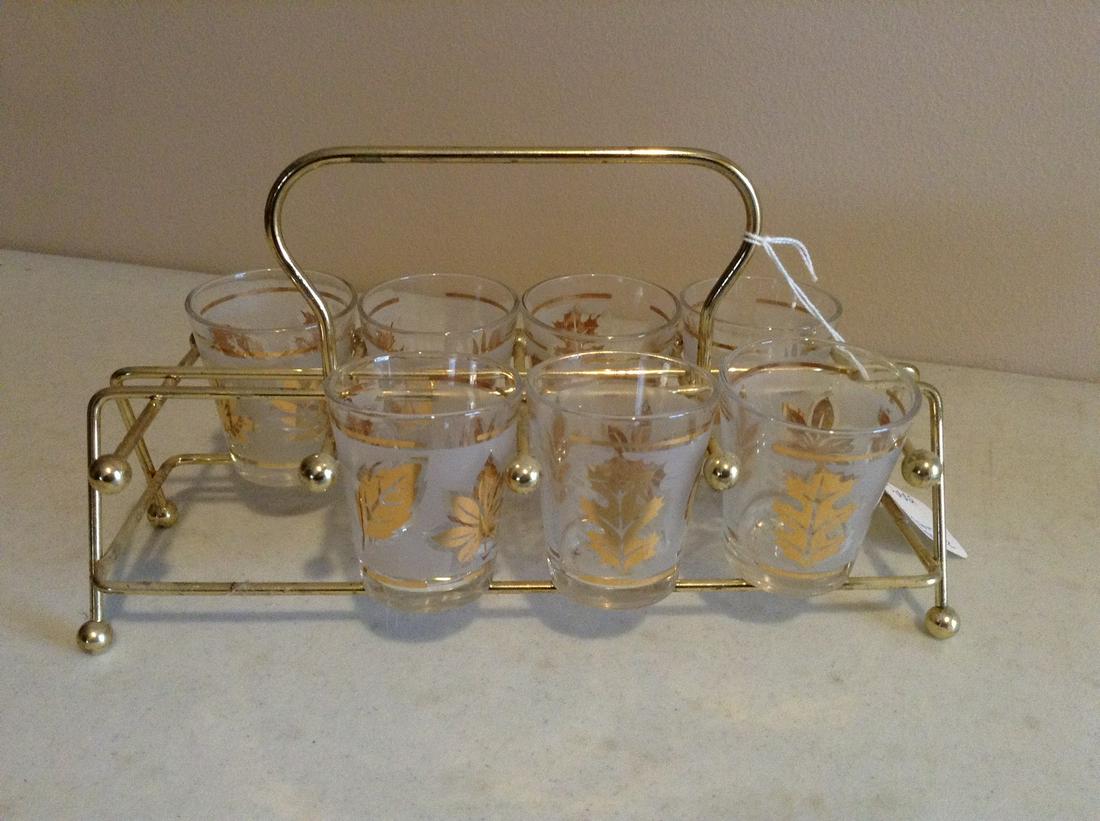 MCM Shot glass set with rack: MCM Shot glass set with rack