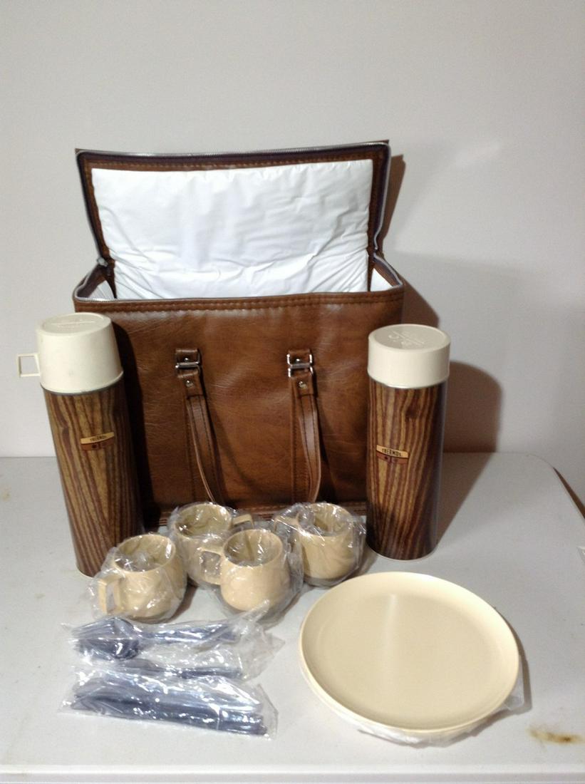 Vintage Thermos Picnic Set with Cooler - NOS (1 of 1)