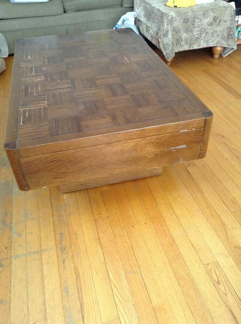 Mid Century Modern Solid Coffee Table 50"x 31"x 16" (1 of 1)