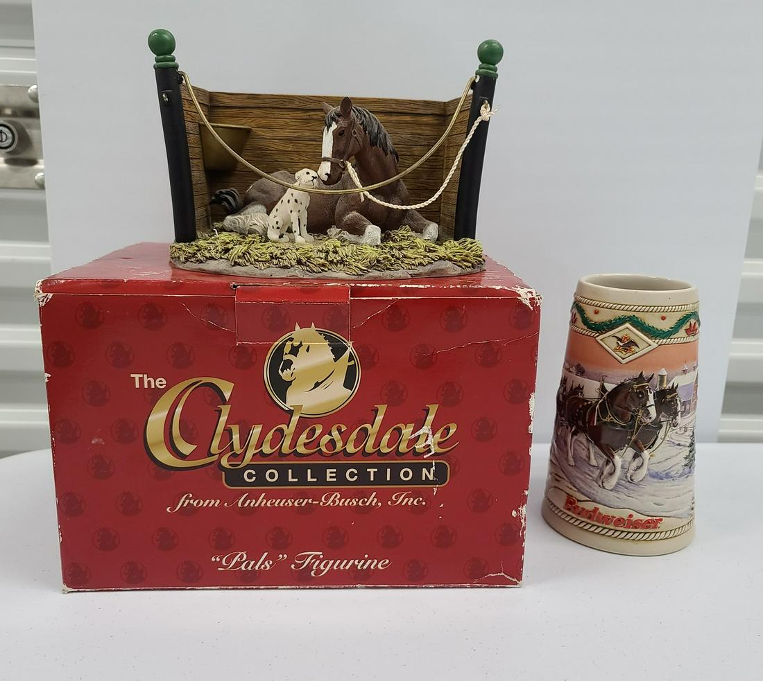 Budweiser Pals Figurine and Holiday Stein: Budweiser Pals Figurine and Holiday Stein