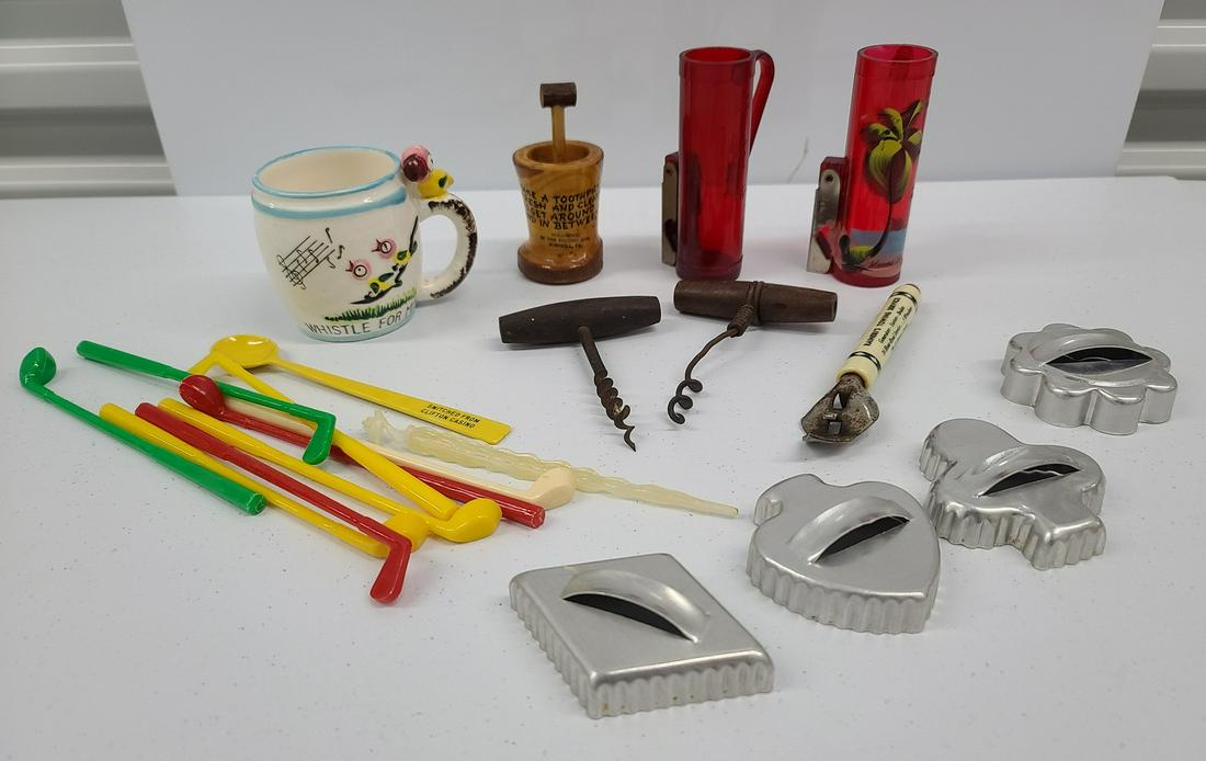 Kitschy Vintage Bar Items and Cookie Cutters (1 of 1)