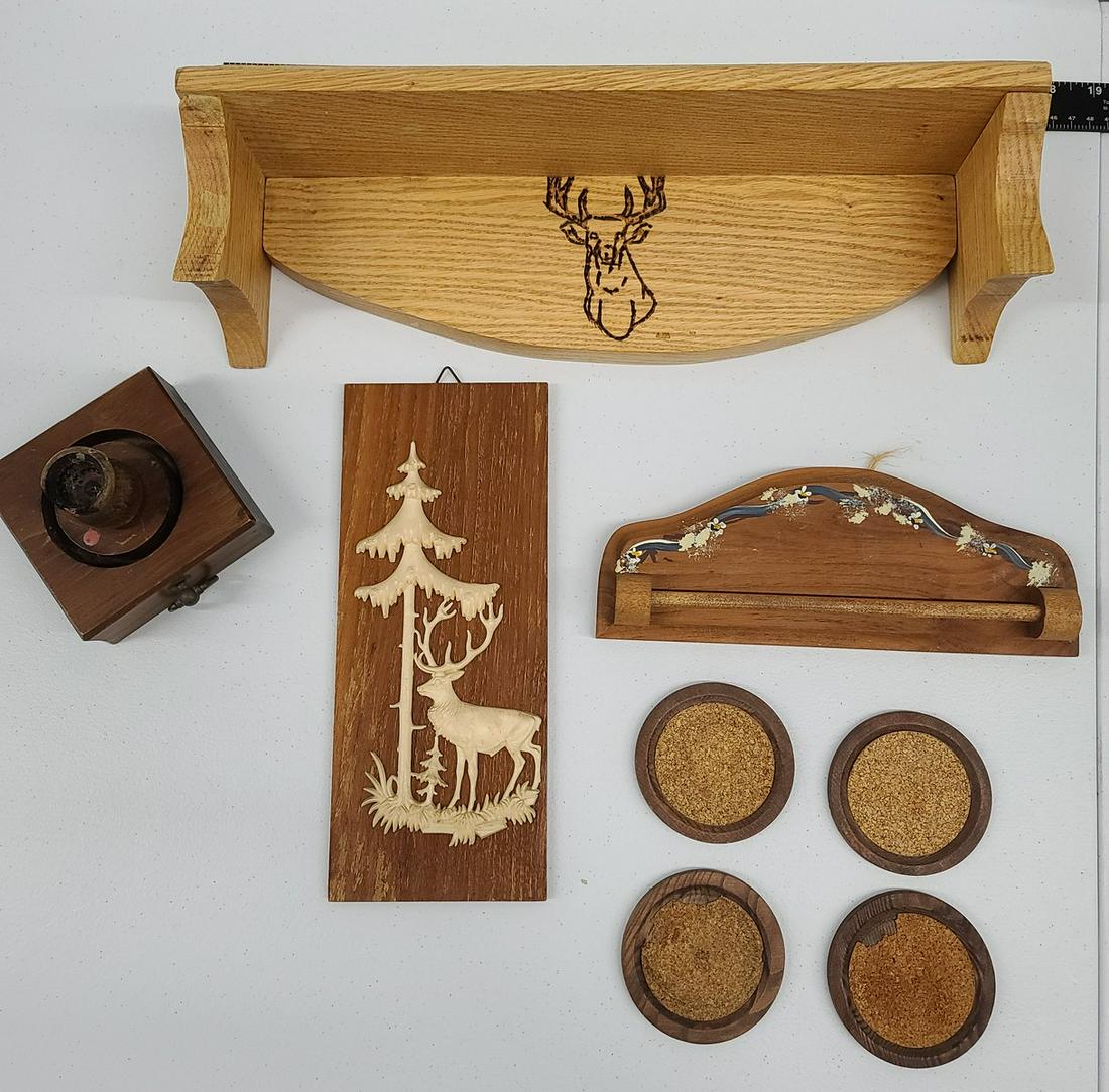 Vintage Deer Wood Wall Shelf and More (1 of 1)