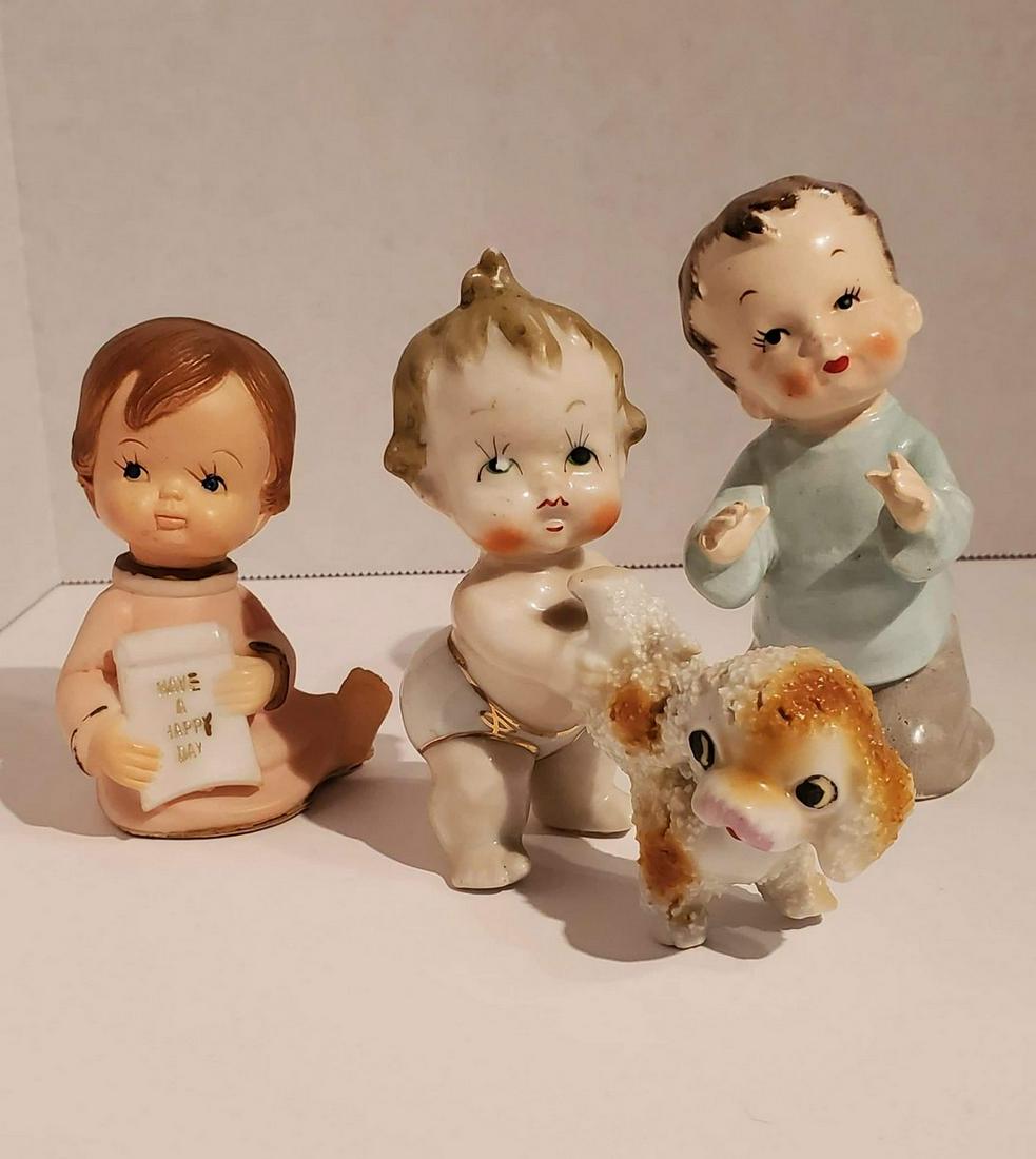 Vtg Ceramic and Plastic Baby Figurines (1 of 1)