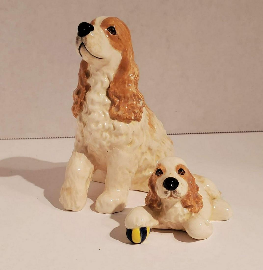 Vtg Large Ceramic Cocker Spaniels (1 of 1)