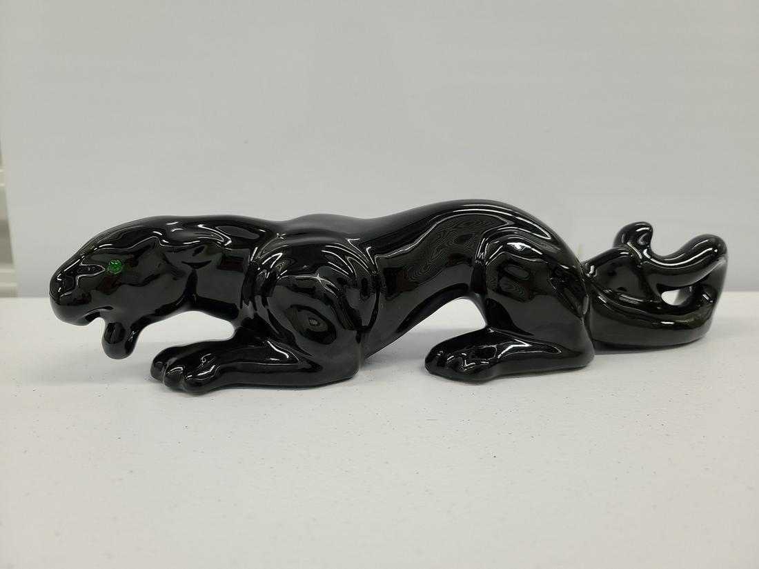MCM Black Panther Ceramic With Green Stone Eyes 13" (1 of 1)