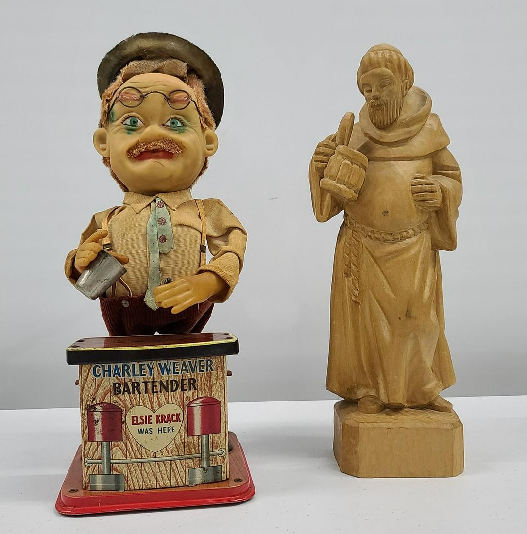 Vintage Charlie Weaver Bartender and Monk Bar Figures (1 of 1)