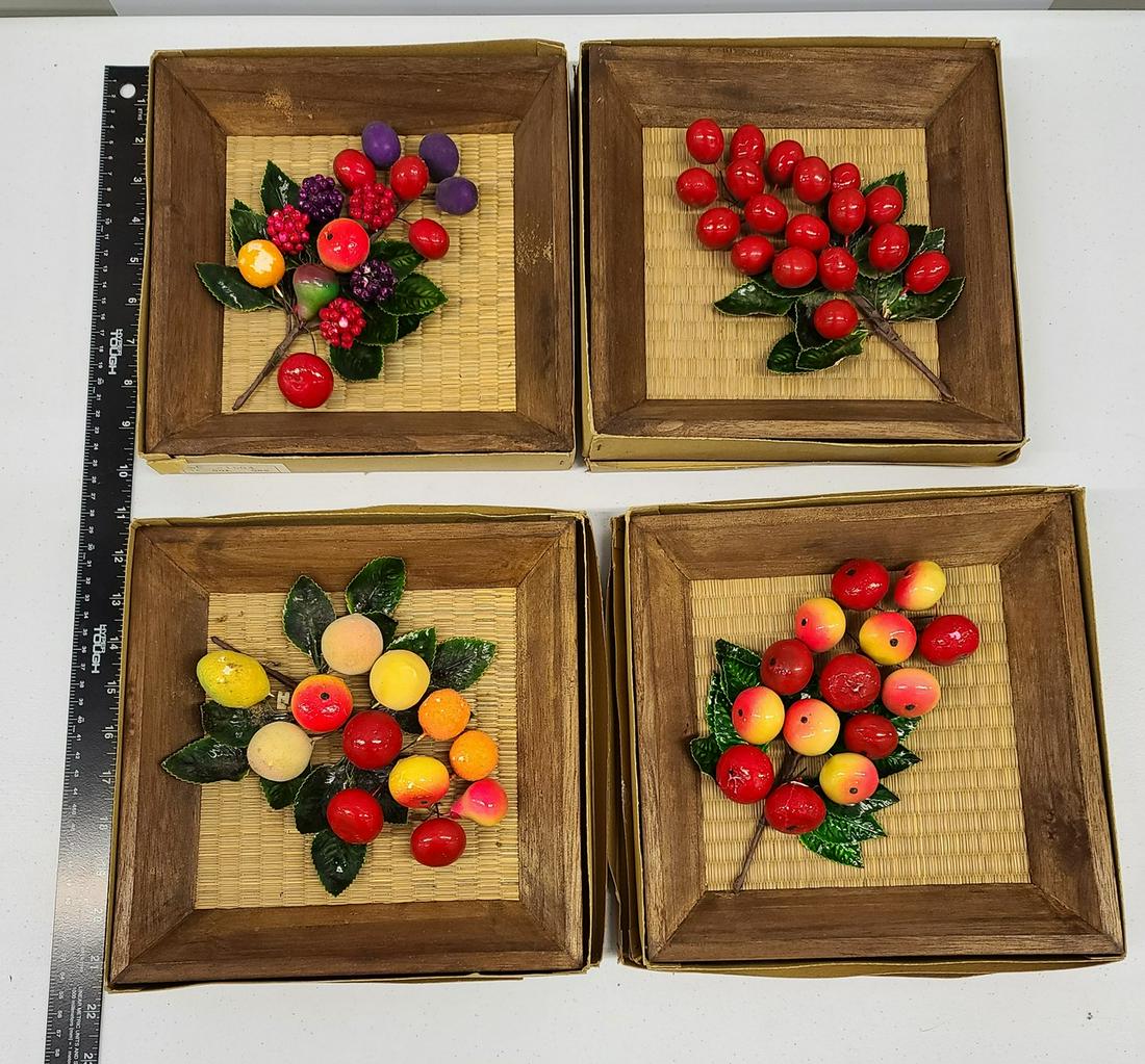1950s NIB Fruit Wall Art Set of 4 (1 of 1)