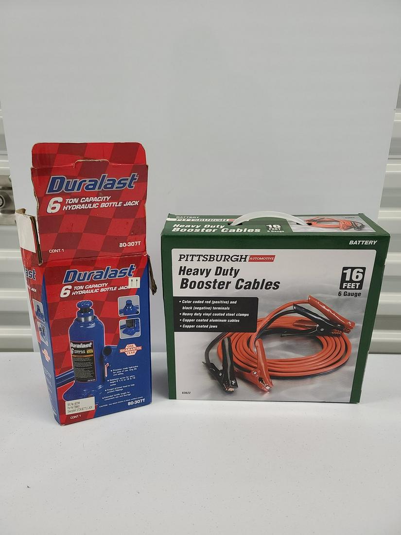 NIB Booster Cables and Jack (1 of 1)