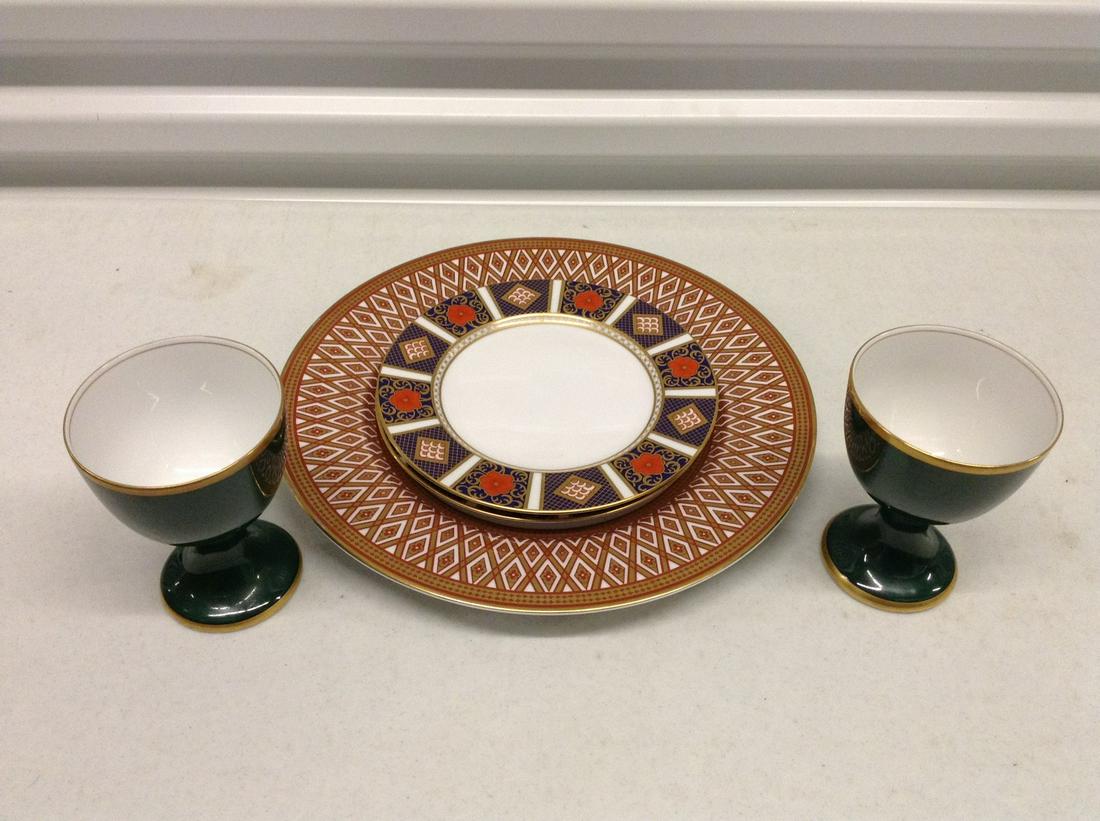 Lot of Fitz and Floyd Platters and Cups: Lot of Fitz and Floyd Platters and Cups