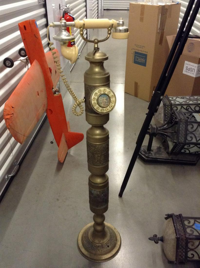 Brass Stand up Push Button Telephone 40" tall (1 of 1)