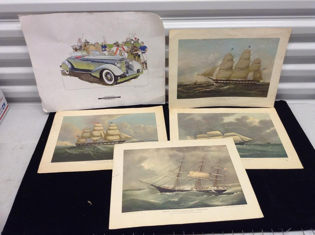 Lot of Ship and Packard Auto Prints largest 18"x14" (1 of 1)
