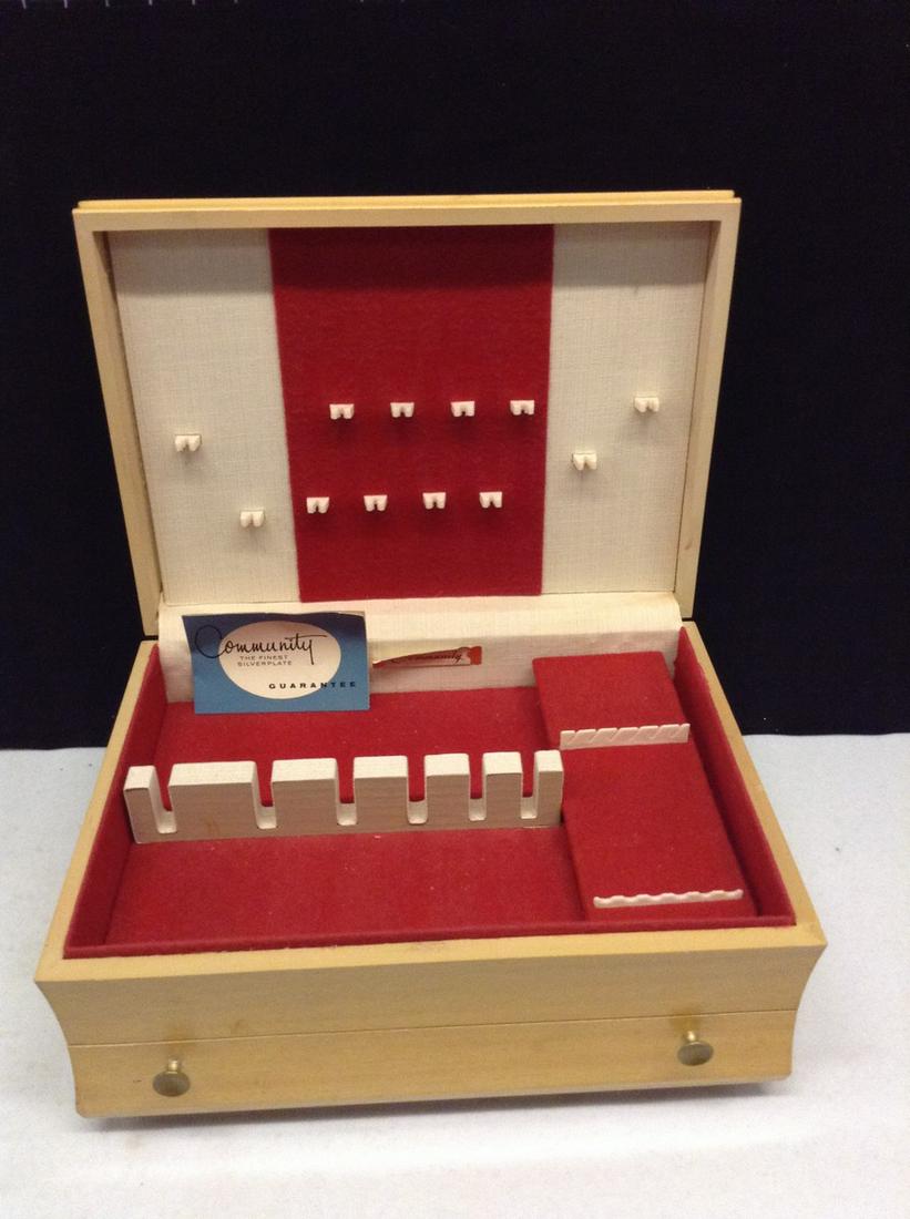 Mid Century Modern Blonde Oak Silverware Box (1 of 1)