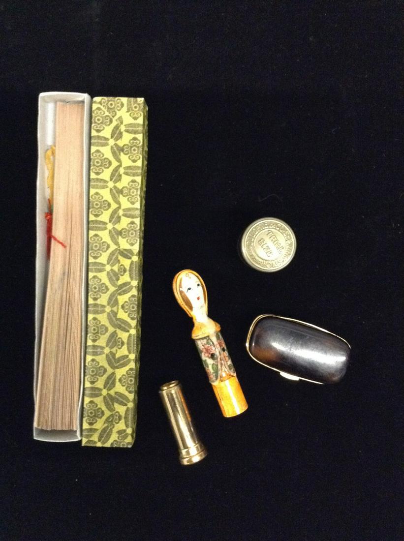 Early Lipstick holder, Tortoiseshell case, fan in the (1 of 1)