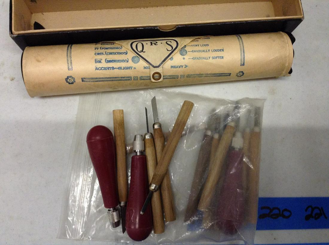 Lot of Carving Tools and Music Box Scroll (1 of 1)