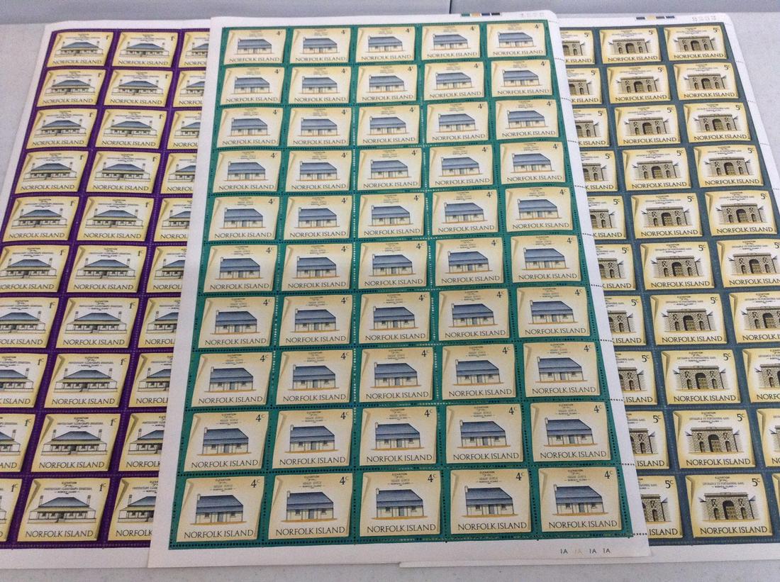 Norfolk Island 3 Different Stamp Sheets of 50 (1 of 1)
