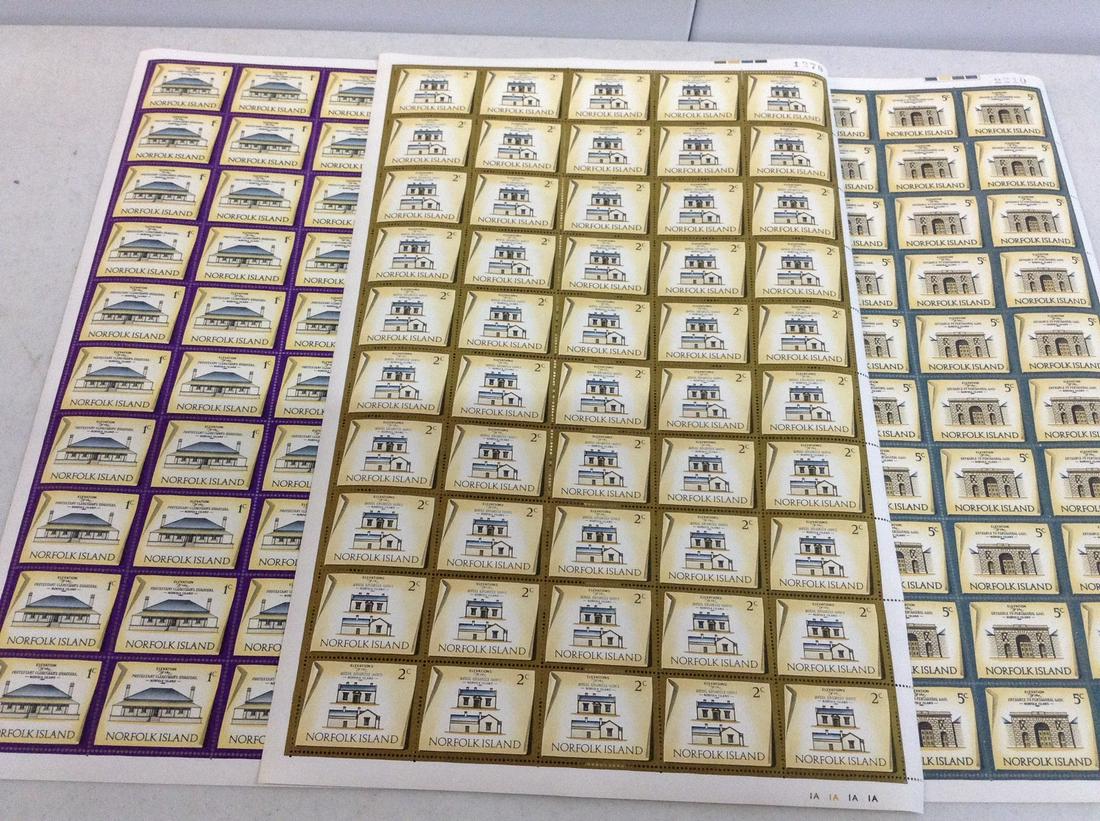 Norfolk Island 3 Different Stamp Sheets of 50 MNH (1 of 1)