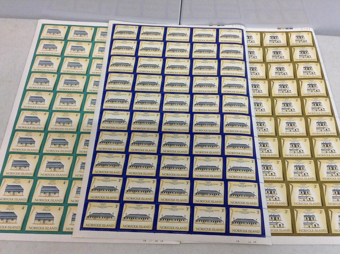 Norfolk Island 3 Different Stamp Sheets of 50 MNH (1 of 1)