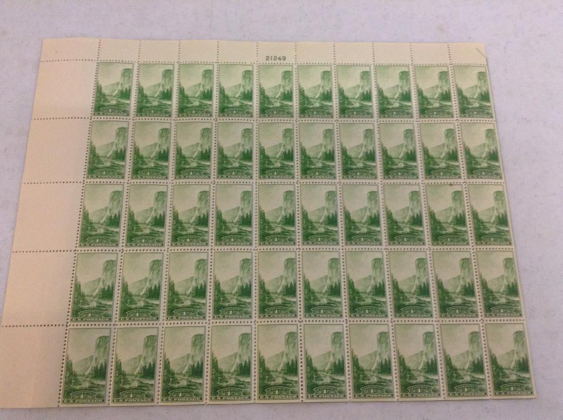 1934 50 Stamps Stamp Sheet 1 Cent Mint MNH Yosemite (1 of 1)
