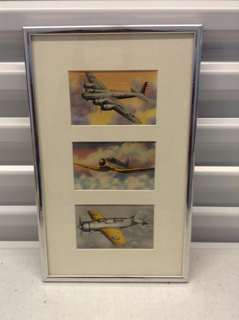 Framed US Navy Planes Artwork 19"x10" (1 of 1)