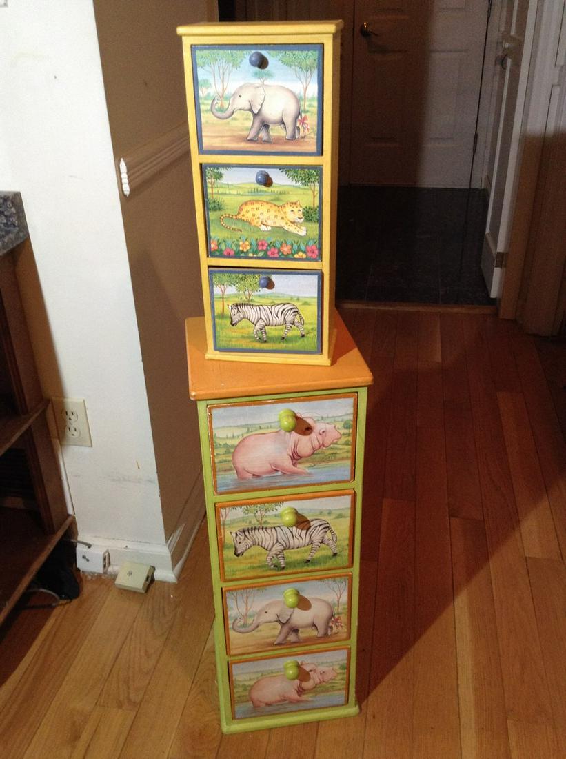 childs wooden jungle drawers 27"x10"x10": childs wooden jungle drawers 27"x10"x10"