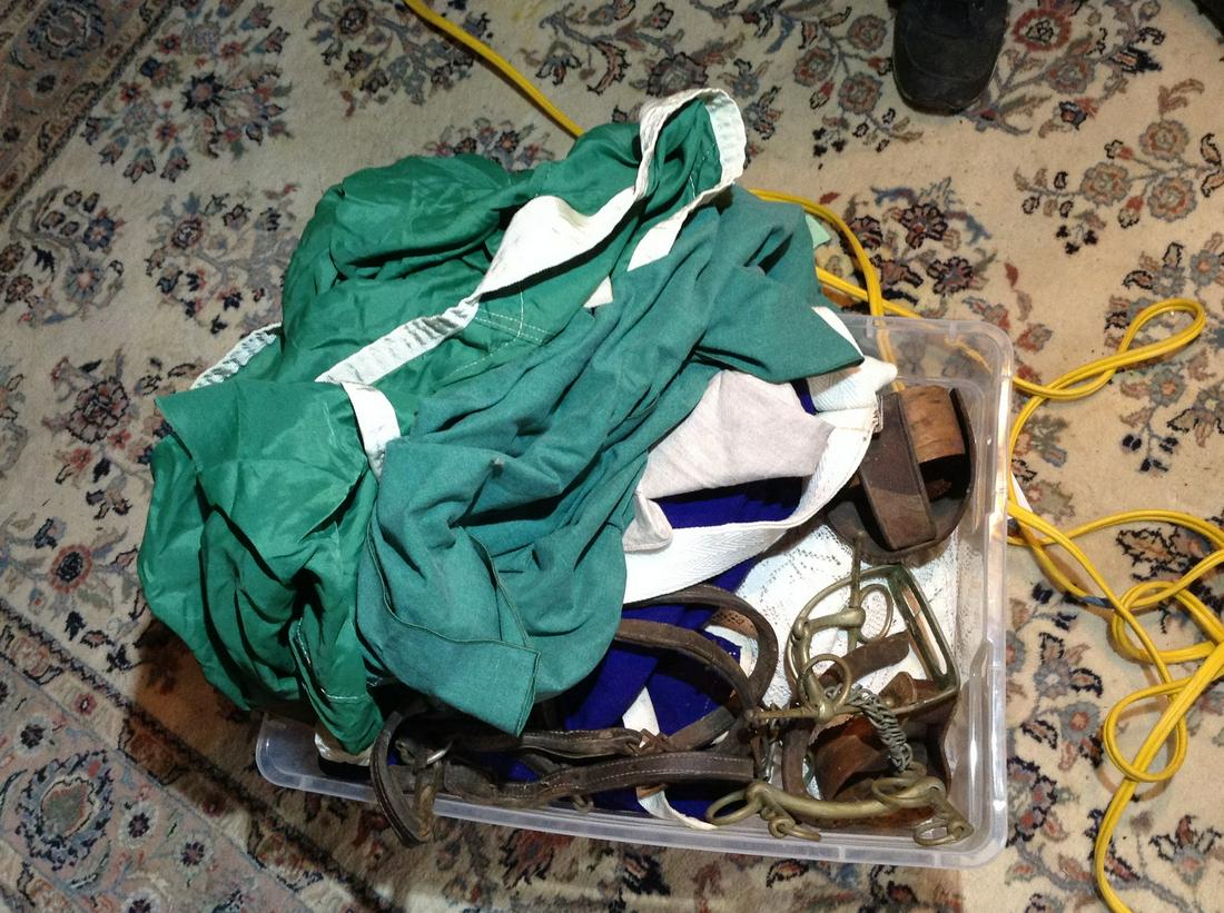 large lot of horse harnesses and more: large lot of horse harnesses and more