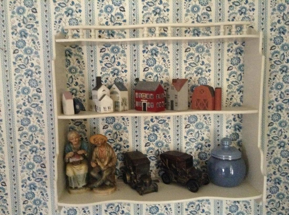 shelving unit and contents: shelving unit and contents