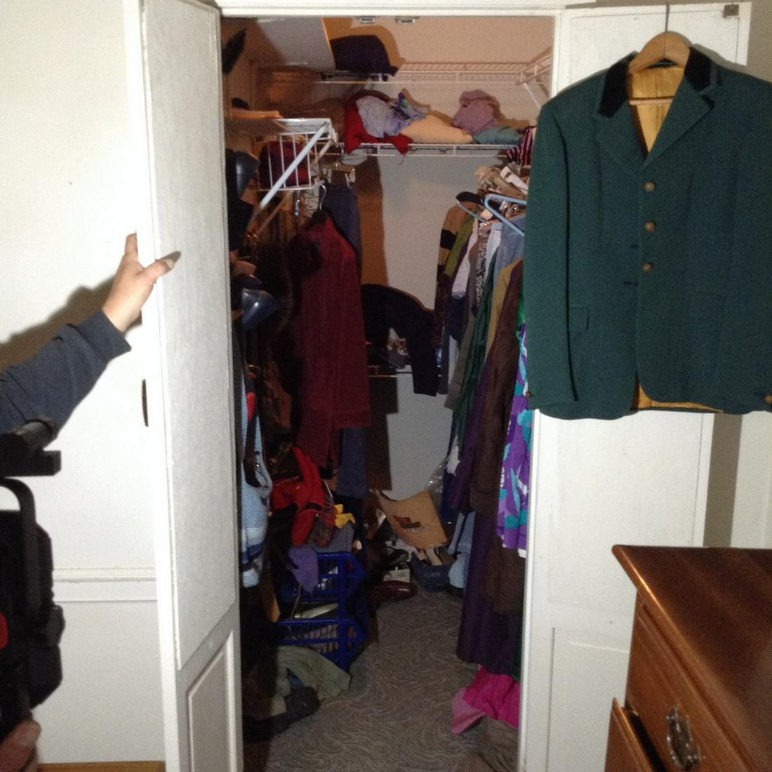 contents of closet with lots of vintage clothing and (1 of 1)