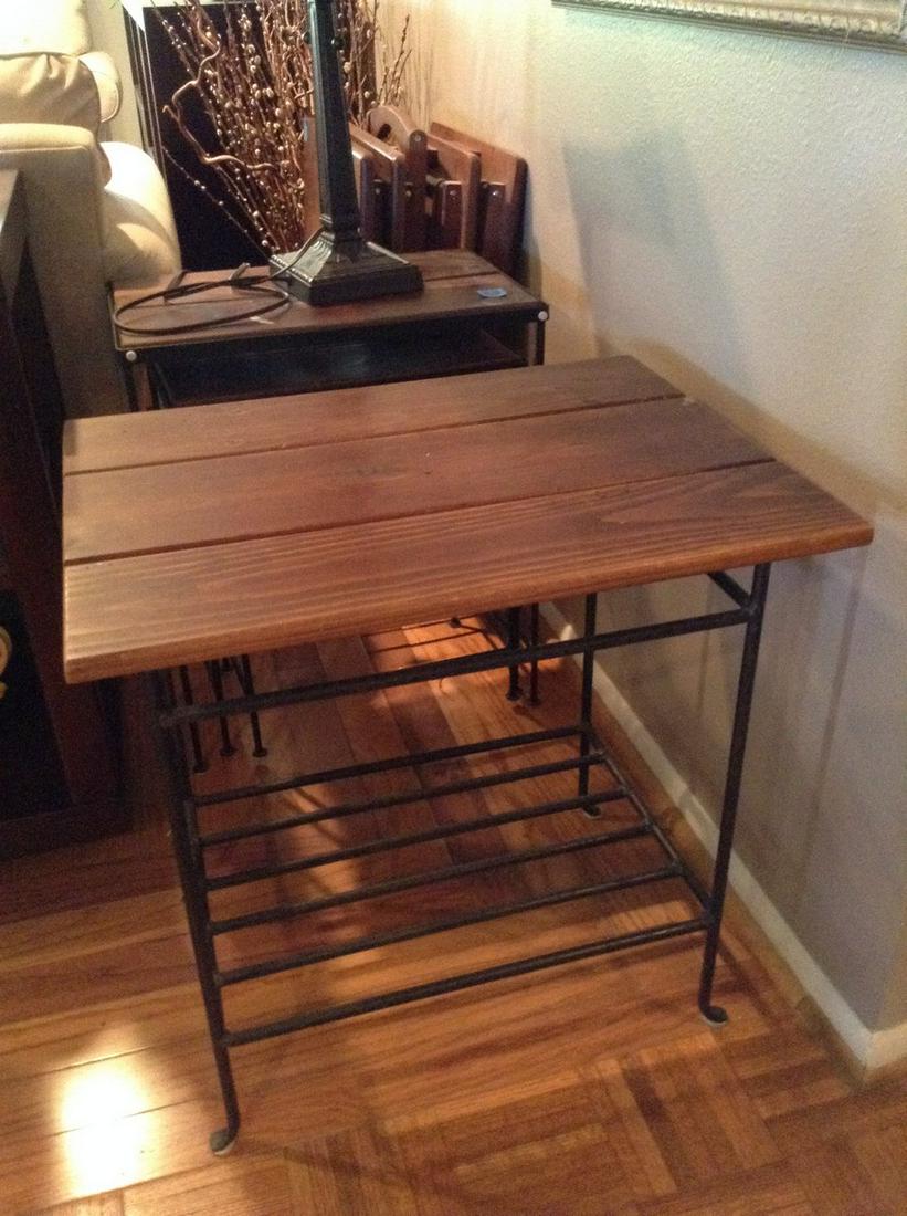 Iron and Wood Side Table 24"x18"x24" (1 of 1)