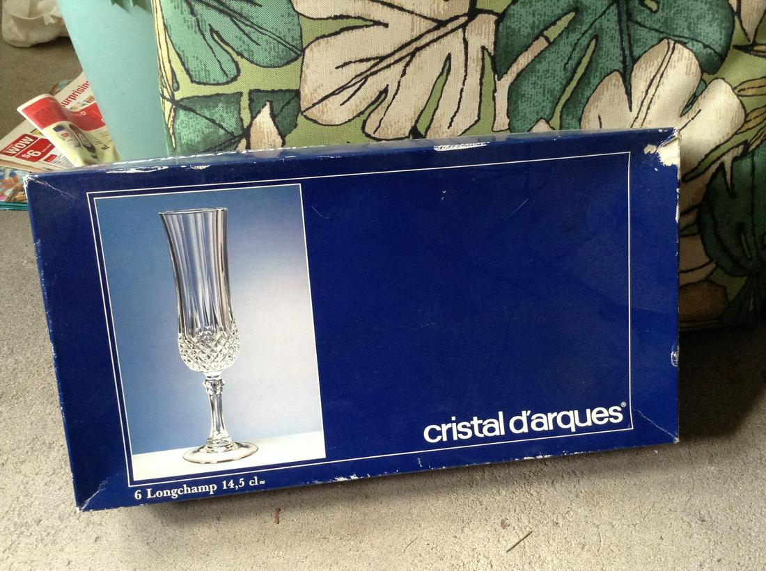 Cristal D'arques 6 Longchamp crystal glasses in the box (1 of 1)