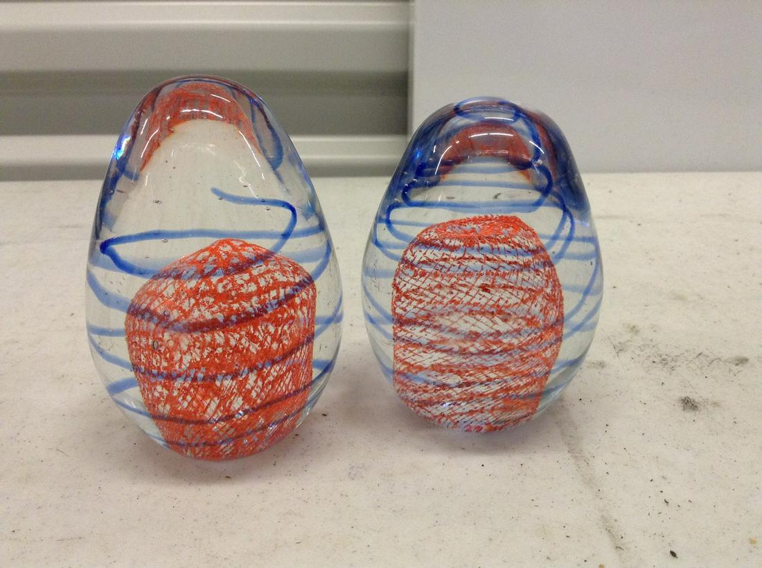 Pair of Art Glass Paperweights (1 of 1)