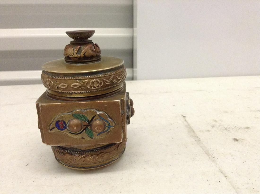 Early Enameled Chinese Brass Jar (1 of 1)