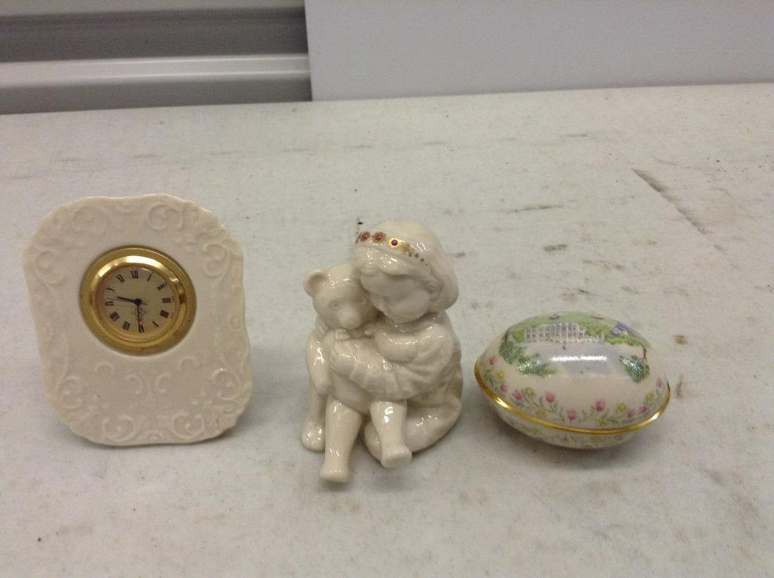 Lenox Lot-Girl with Teddy, Egg, Clock: Lenox Lot-Girl with Teddy, Egg, Clock