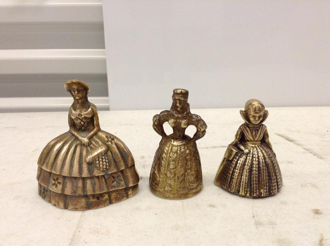 Lot of Vintage English Lady Brass Bells (1 of 1)