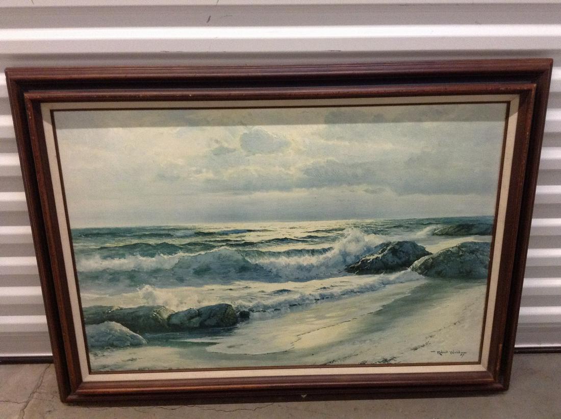 Original oil painting signed by artist Robert Wood 42"x: Original oil painting signed by artist Robert Wood 42"x 30"