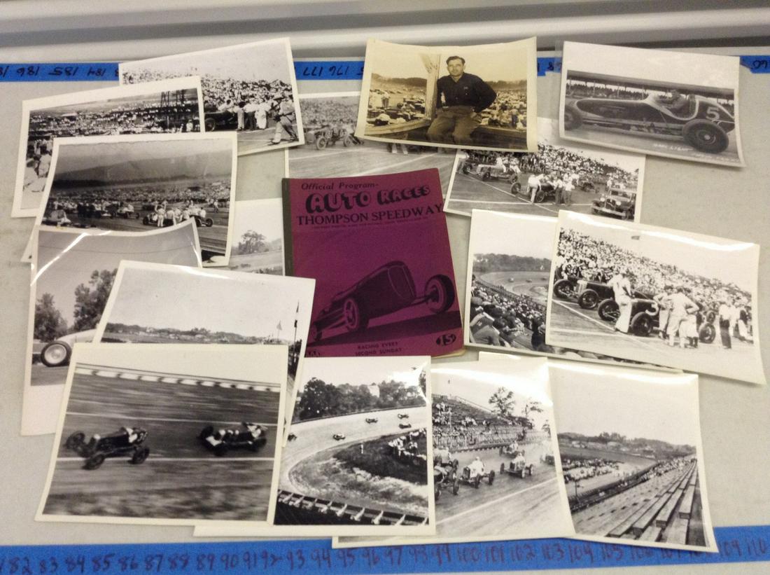 Large lot of 1940's black and white race car photos and (1 of 1)