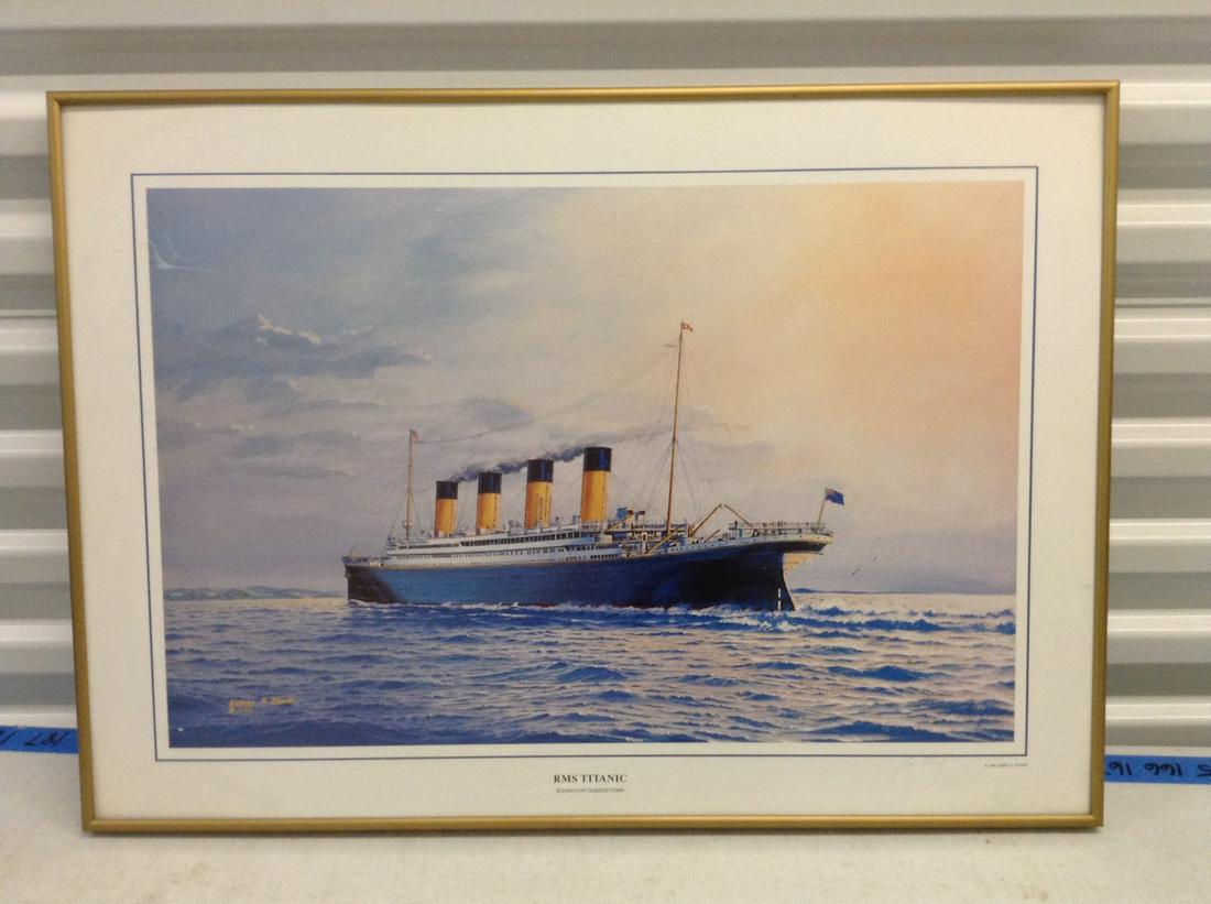Pencil Signed James A. Fled Titanic print 28"x 20" (1 of 1)
