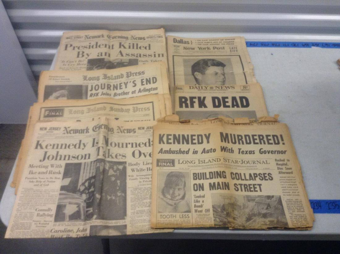 Large lot of vintage Kennedy newspapers (1 of 1)
