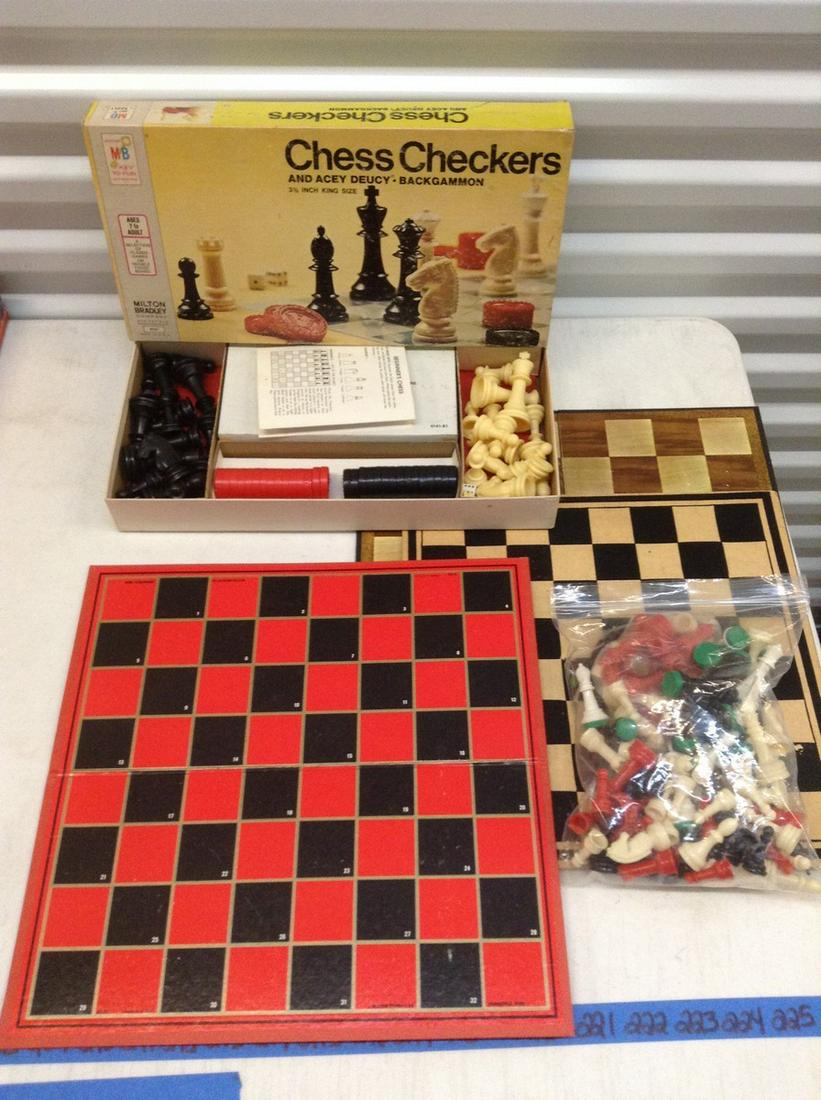 Vintage Milton Bradley Chess & Checkers Set and more (1 of 1)