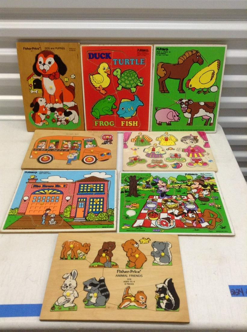 Large lot of Vintage Playskool and Fisher-Price Wooden: Large lot of Vintage Playskool and Fisher-Price Wooden Puzzles