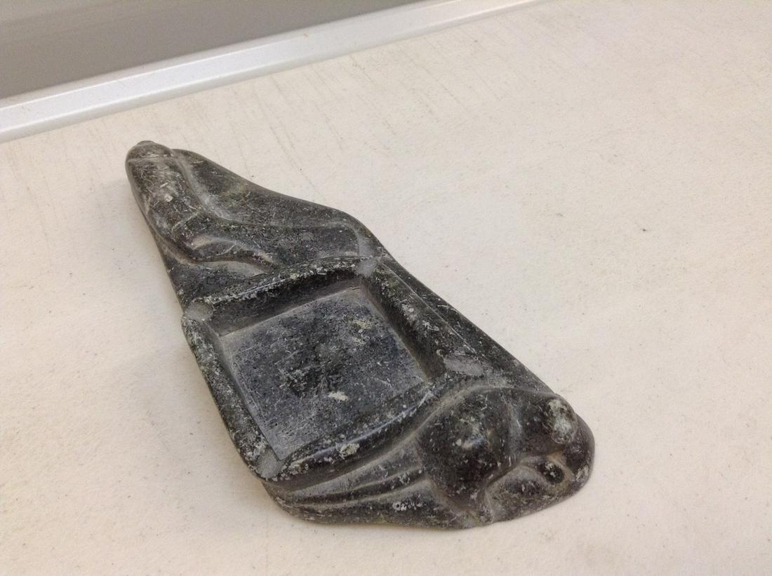 Hand Carved Stone Inuit Ashtray Signed by the Artist (1 of 1)