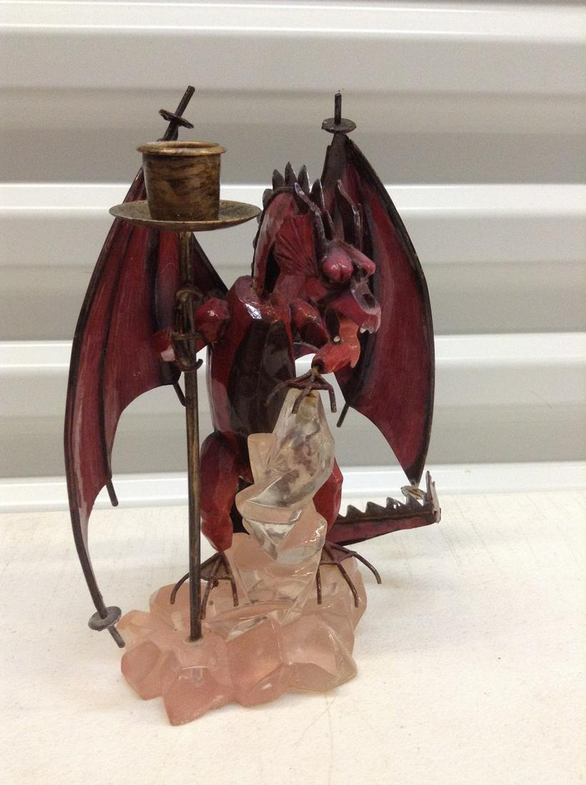 Metal Dragon Incense Holder 9" tall (1 of 1)