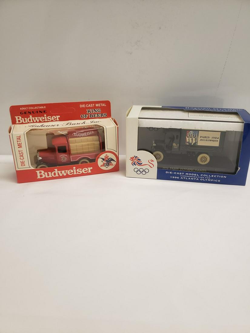 Two Die-cast metal cars - Budweiser and Atlanta (1 of 1)