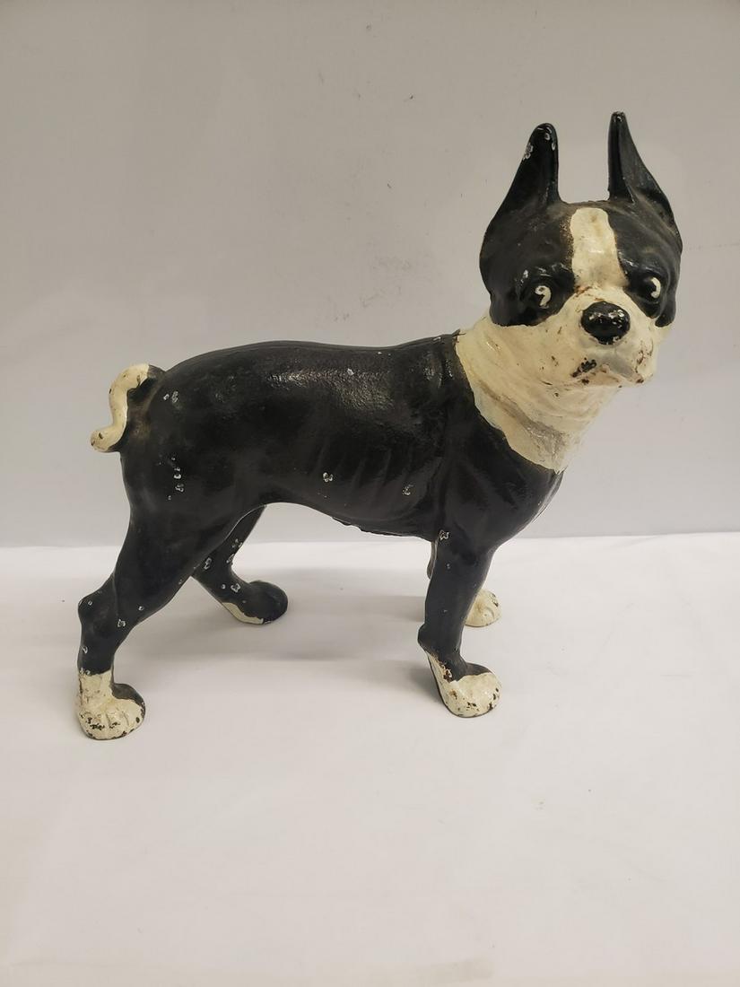 Antique Cast Iron Boston Terrier Doorstop- poss hubley?: Antique Cast Iron Boston Terrier Doorstop- poss hubley?