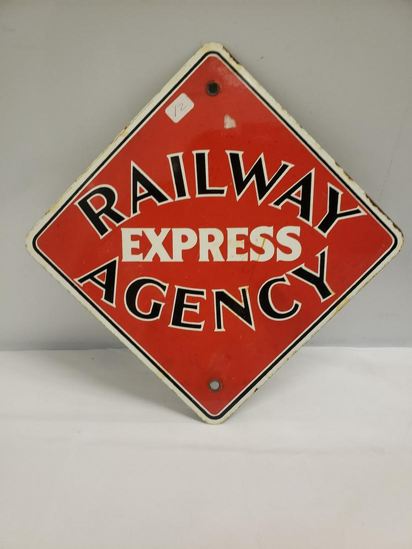 Porcelain Railway Express agency sign: Porcelain Railway Express agency sign