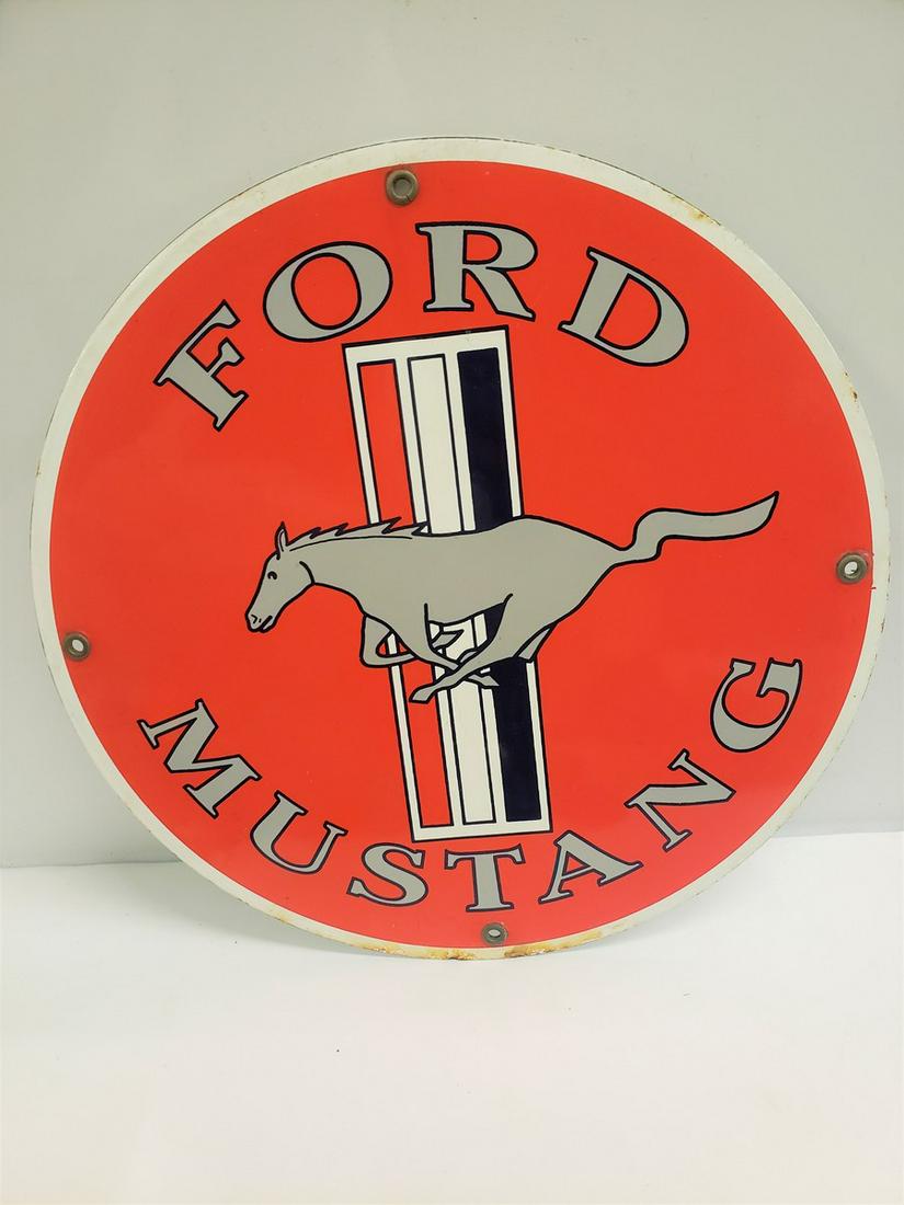 Porcelain Ford Mustang sign: Porcelain Ford Mustang sign