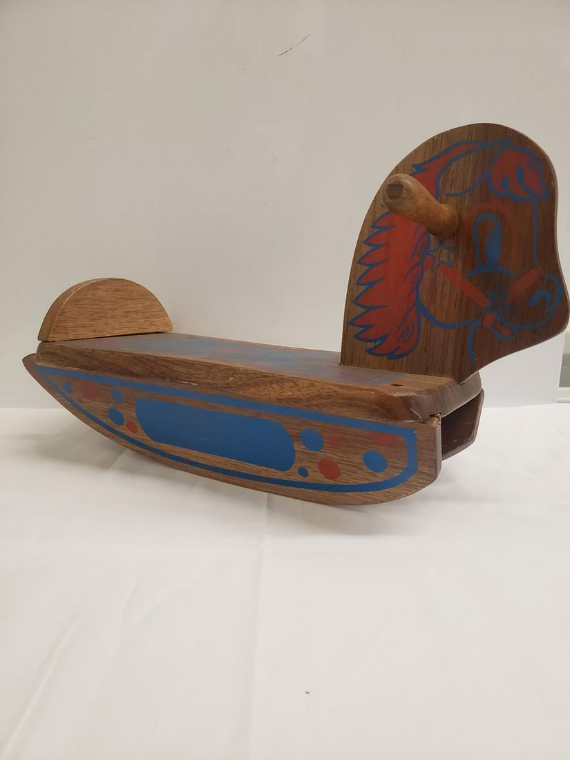 Vintage child's wooden rocking horse toy: Vintage child's wooden rocking horse toy